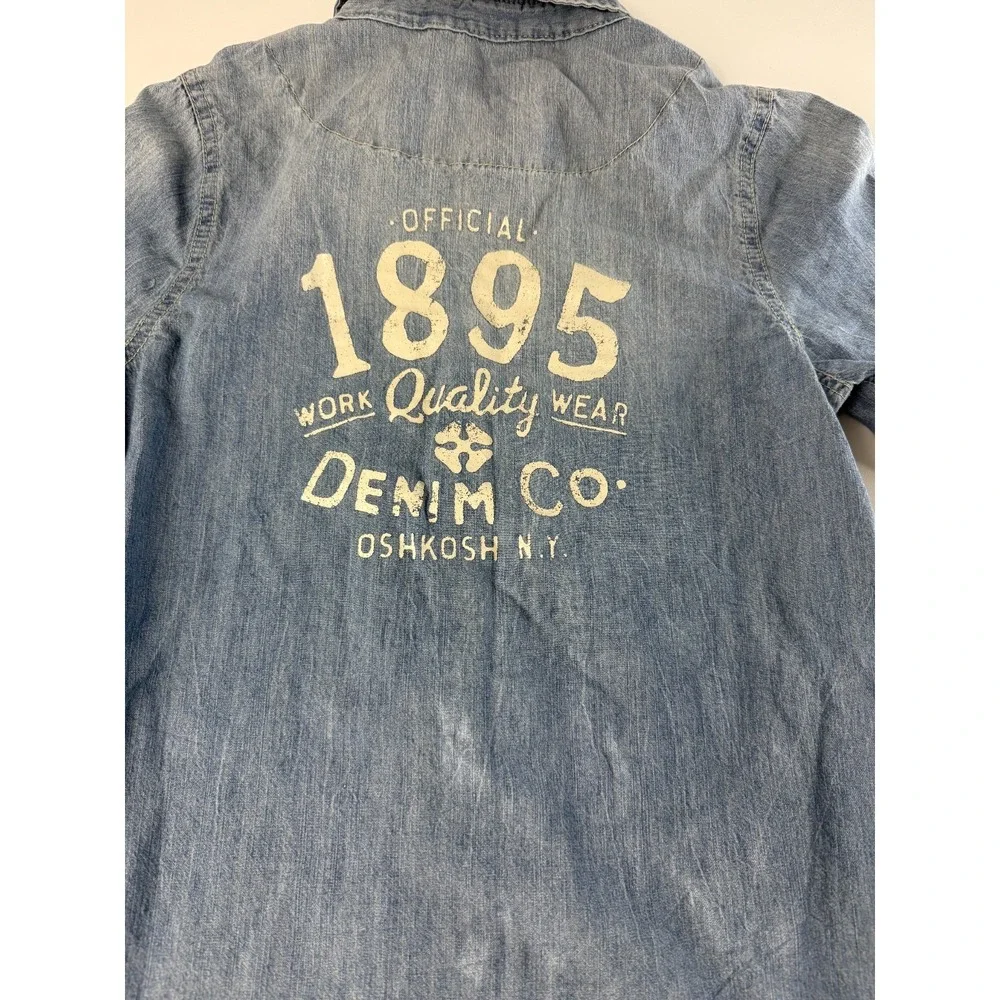 OskKosh B'gosh Western Peral Snap Chambray Youth Boys Shirt Size 10‎